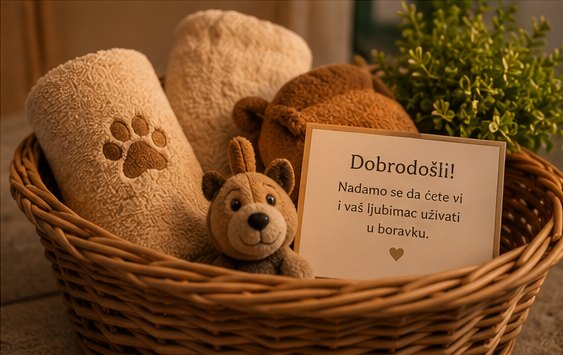 Košara dobrodošlice za goste sa psom u Apartmanu Carmen